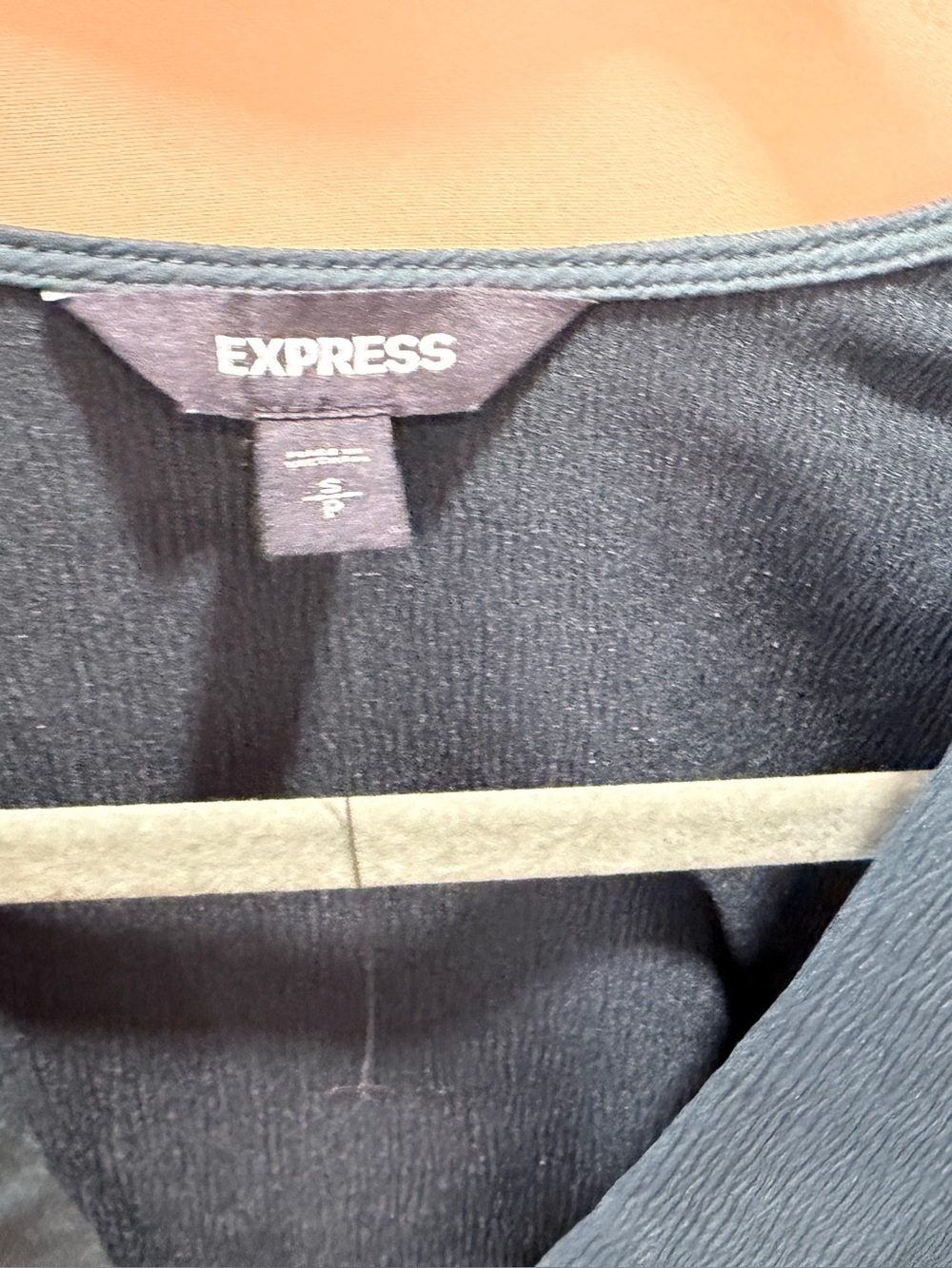 Express Teal Satin Wrap Blouse Puff Sleeve V-Neck Top NWOT Women's Small - Picture 2 of 6